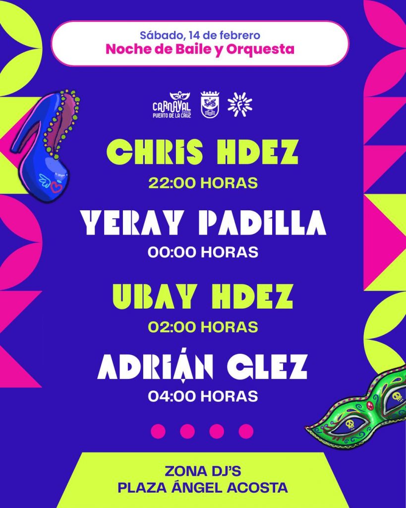 Musica dal Vivo & DJ al CARNIVAL DI PUERTO DE LA CRUZ 2026