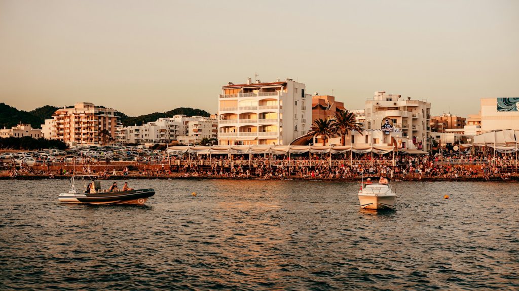 Cafe del Mar and Cafe MAMBO in Sant Antoni Ibiza near Cisne Hostel
