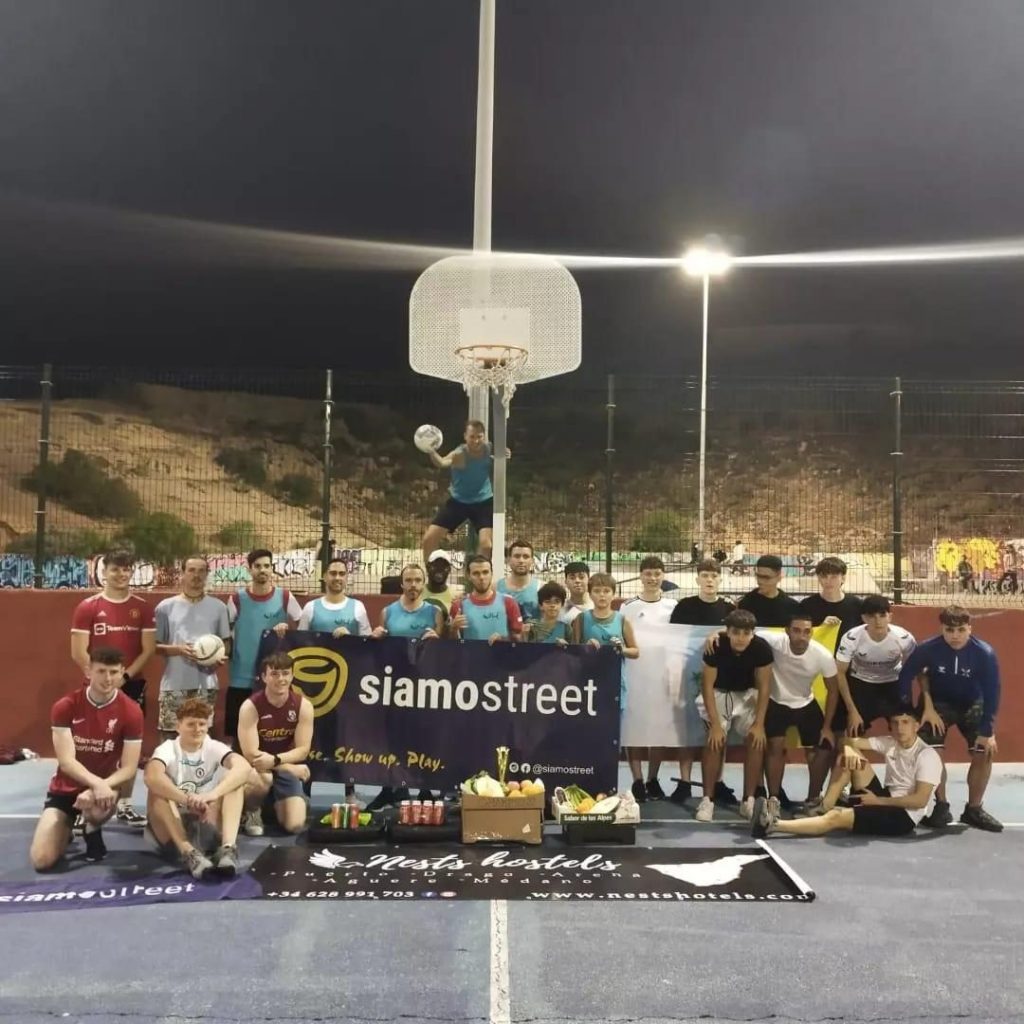 Random teams, all ages — the whole point is that no two players are from the same place.