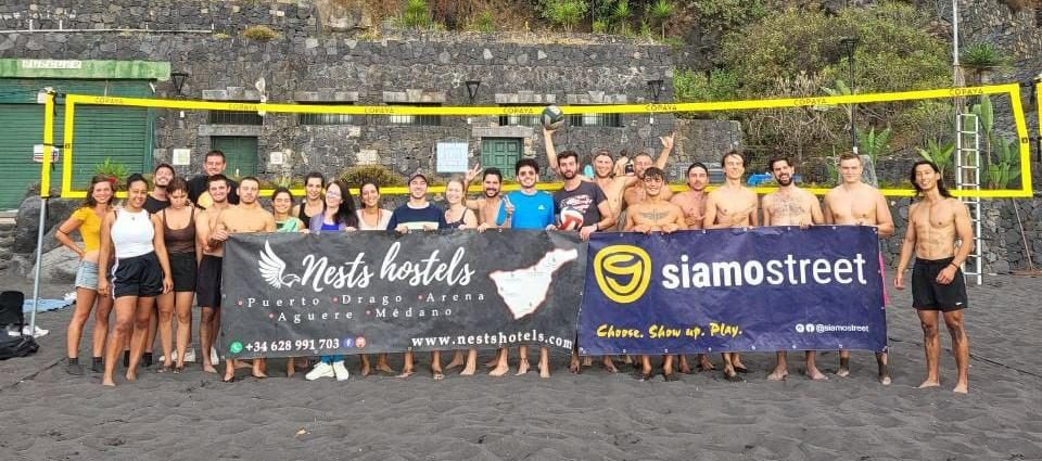 Beach volley at Playa Jardin — guests, locals and anyone passing by.