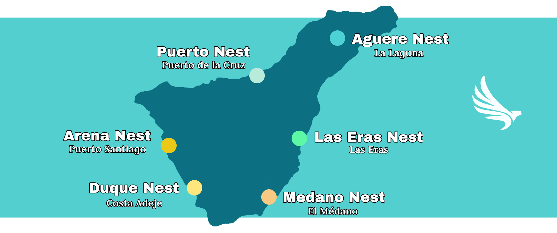Nuestros seis hostales están distribuidos por toda la isla en los lugares más representativos